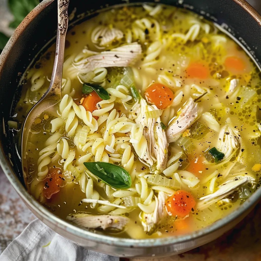 Lemon Chicken Orzo Soup