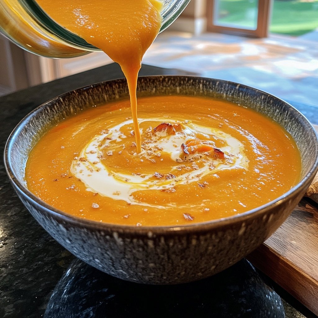 Healthy Vegan Roasted Carrot Soup