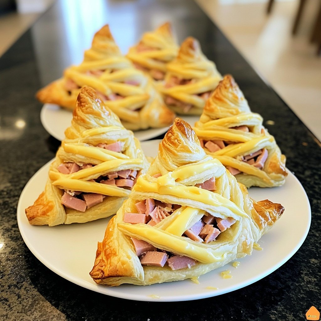 Ham & Cheese Puff Pastry Christmas Trees