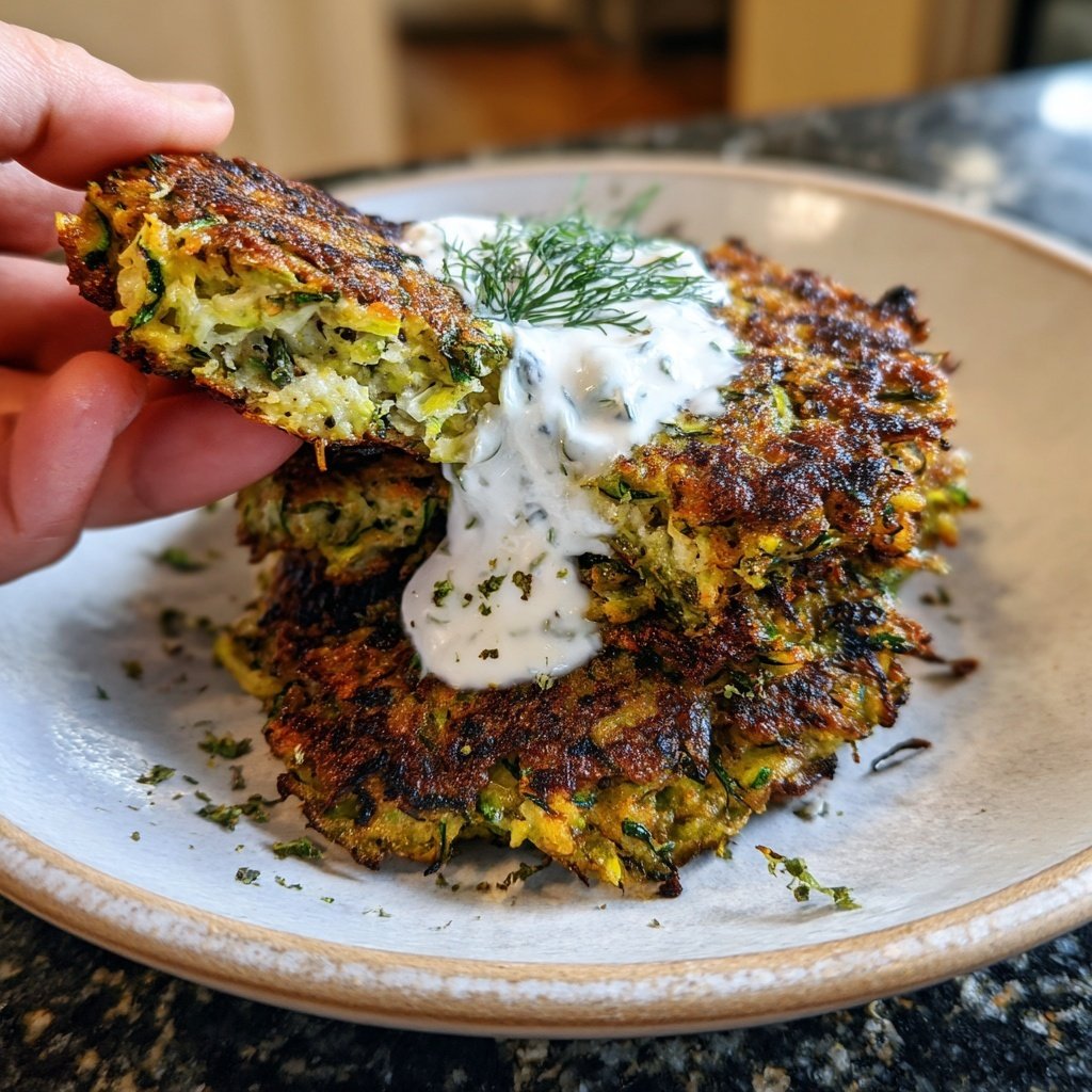 Zucchini Fritters with Tzatziki