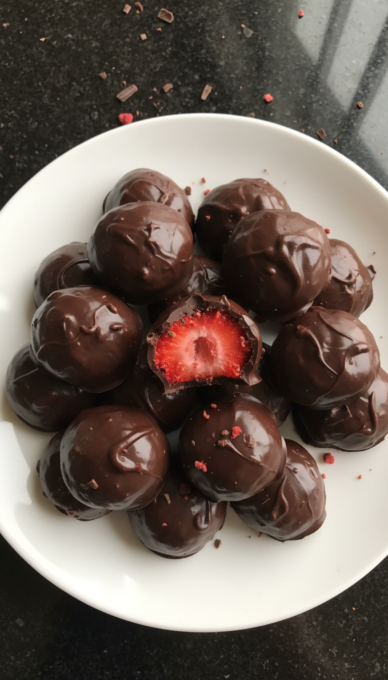 Dark Chocolate Strawberry Bites