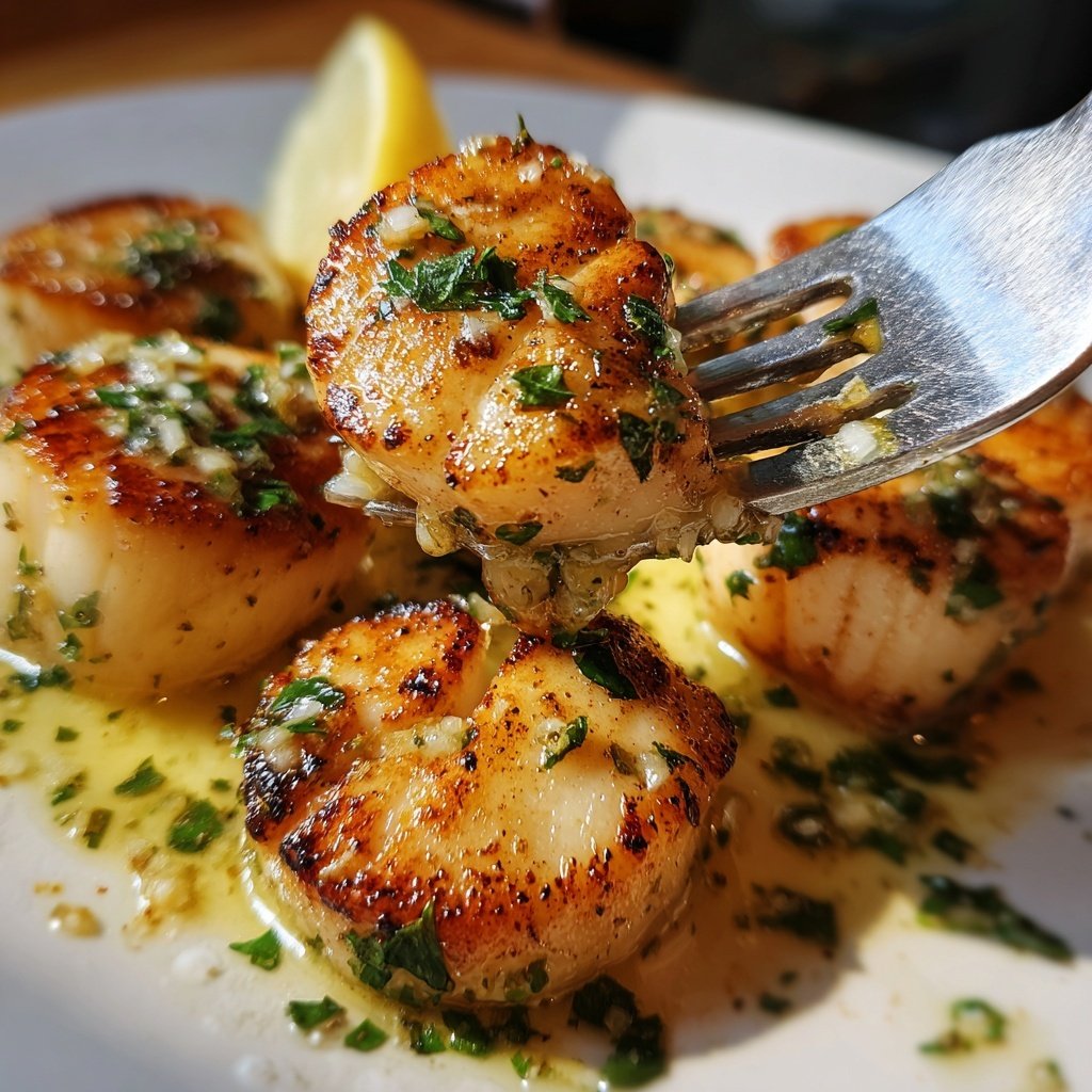Scallops with Lemon Butter Garlic