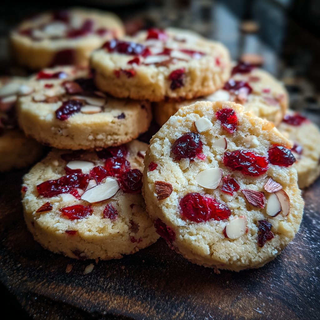 Cherry Almond Shortbread Cookies