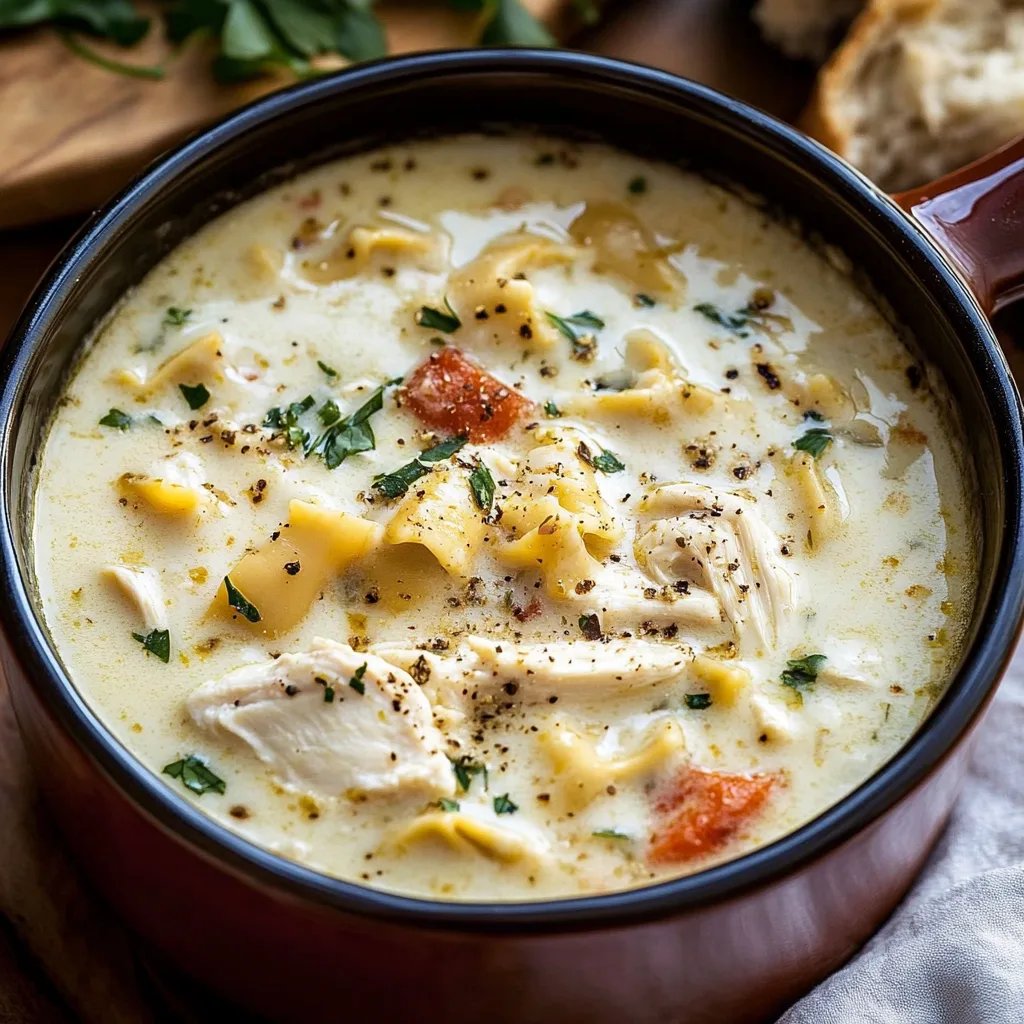 Heavenly White Chicken Lasagna Soup