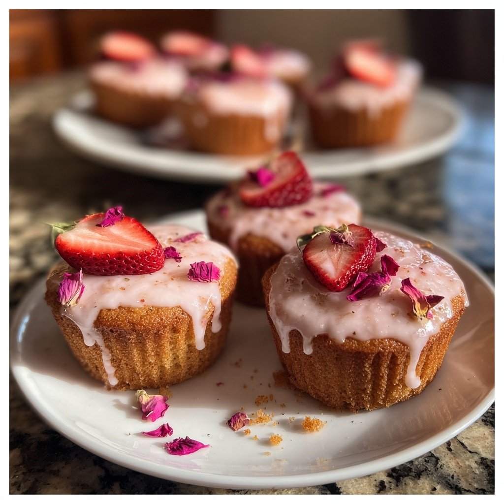 Strawberry Rose Cupcake Bites