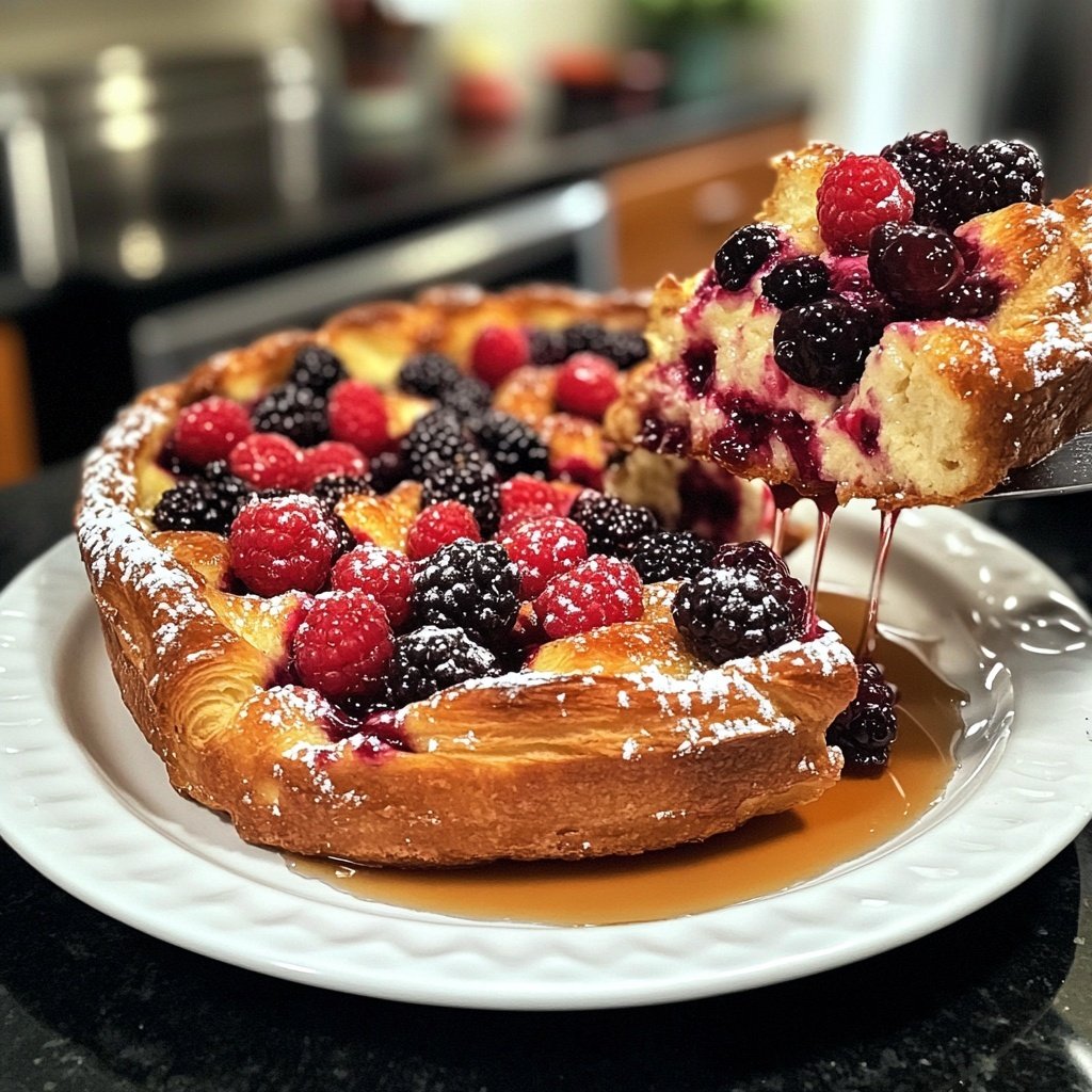 Festive Berry Croissant French Toast Bake​