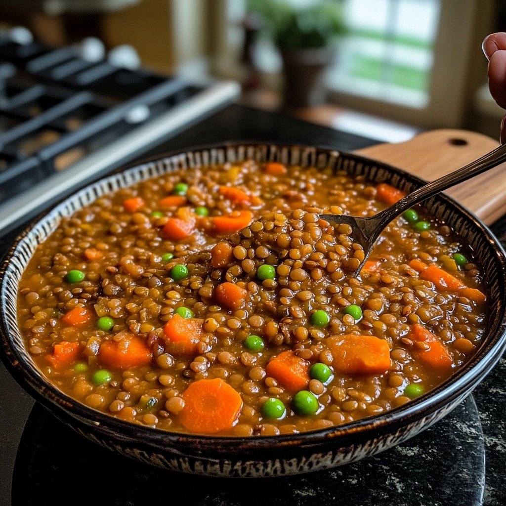 Lentil Stew with Mashed Potatoes