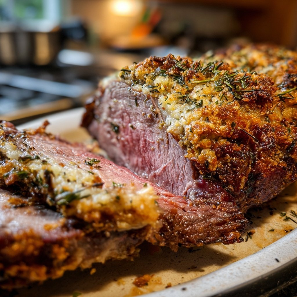 Prime Rib with Garlic Herb Crust