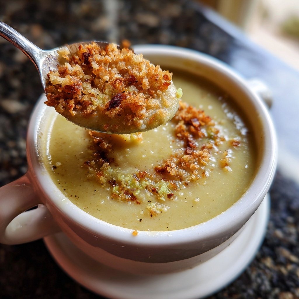 White Bean and Leek Soup with Garlic Breadcrumbs