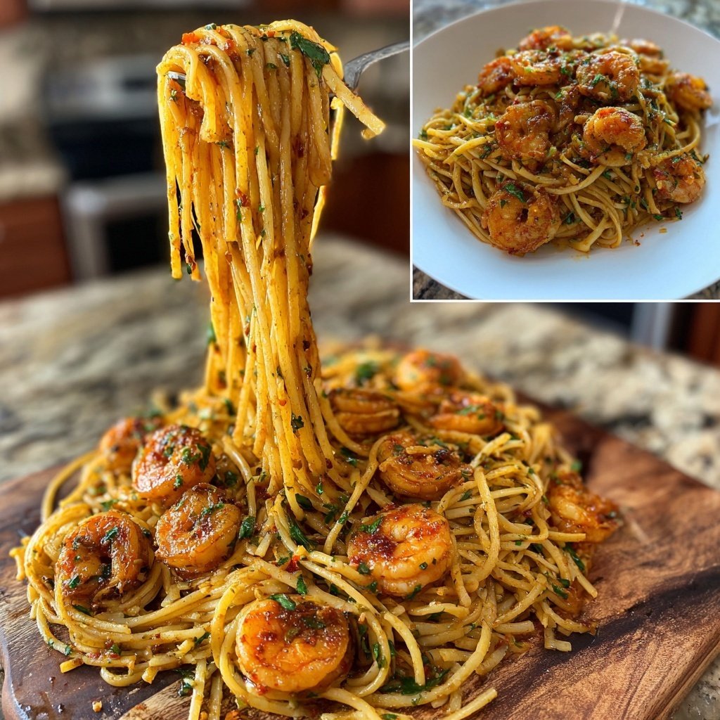 Chili Garlic Pasta with Shrimp