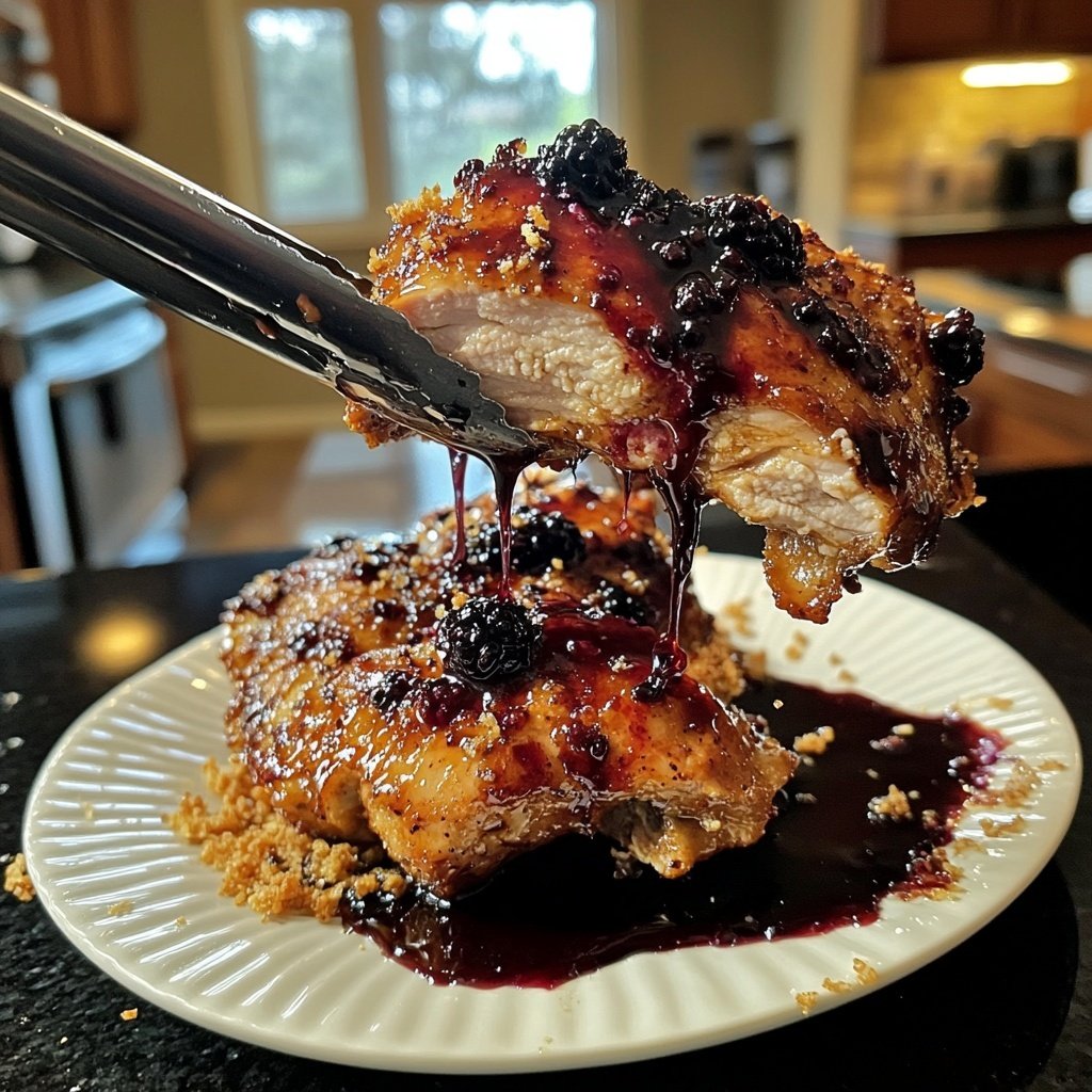 Blackberry Balsamic Glazed Chicken