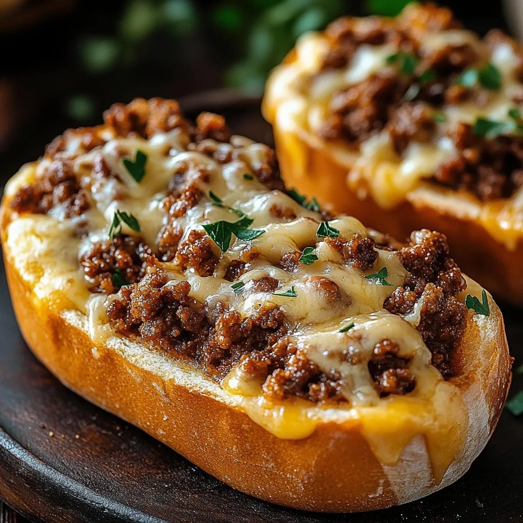 Cheesy Garlic Bread Sloppy Joe Melts