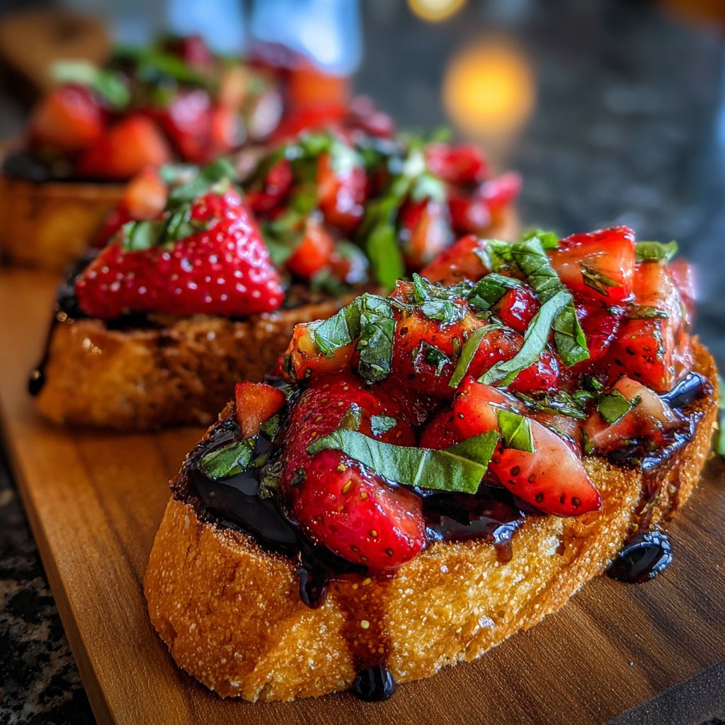 Strawberry and Basil Bruschetta
