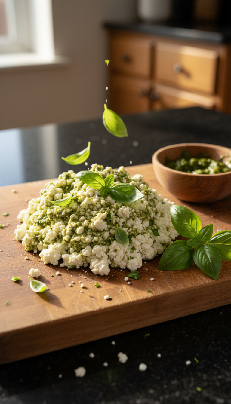 Cottage Cheese with Pesto