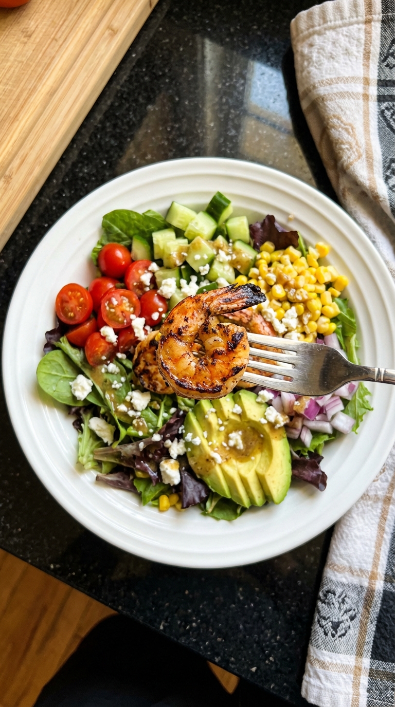 High Protein Grilled Shrimp Salad