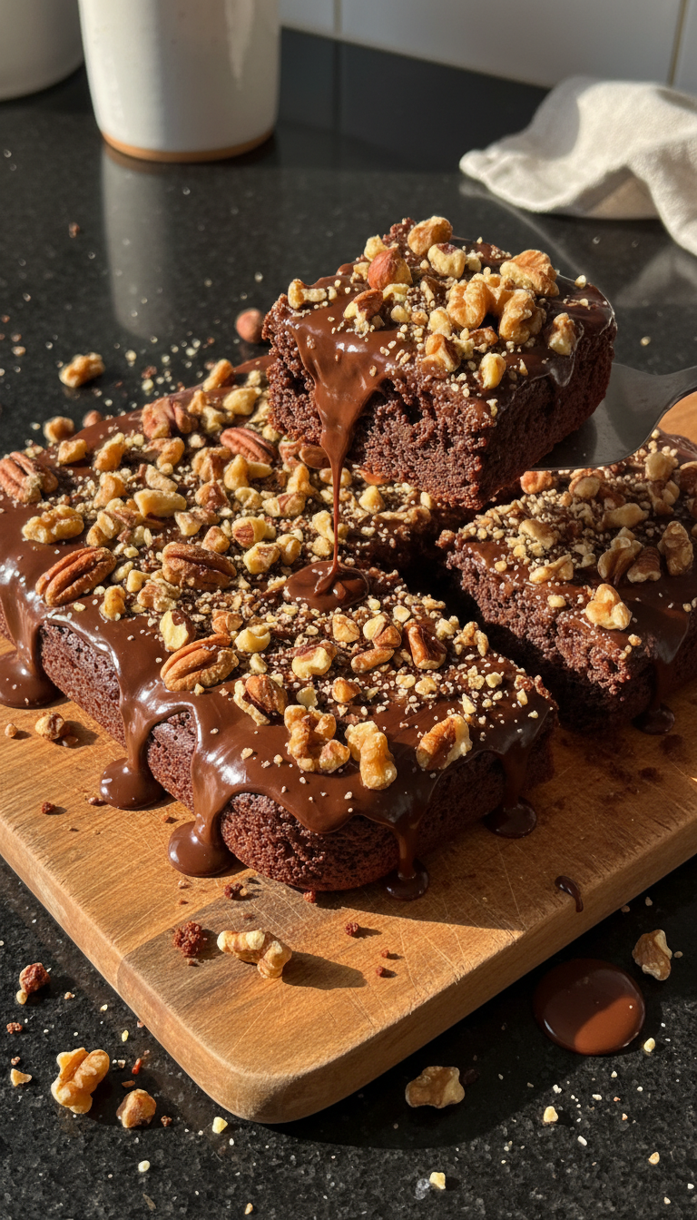 Nutty Chocolate Sourdough Brownies