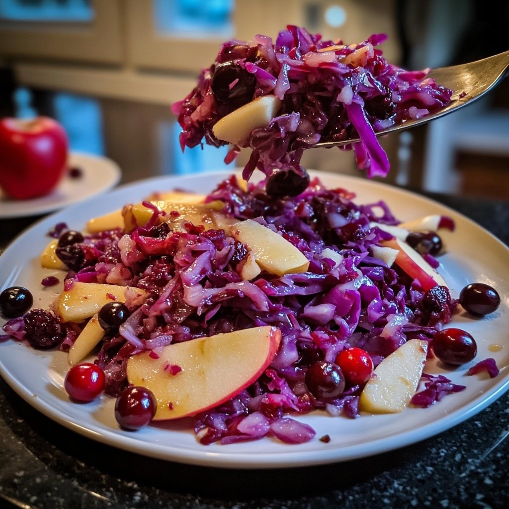 Spiced Red Cabbage with Apples and Cranberries