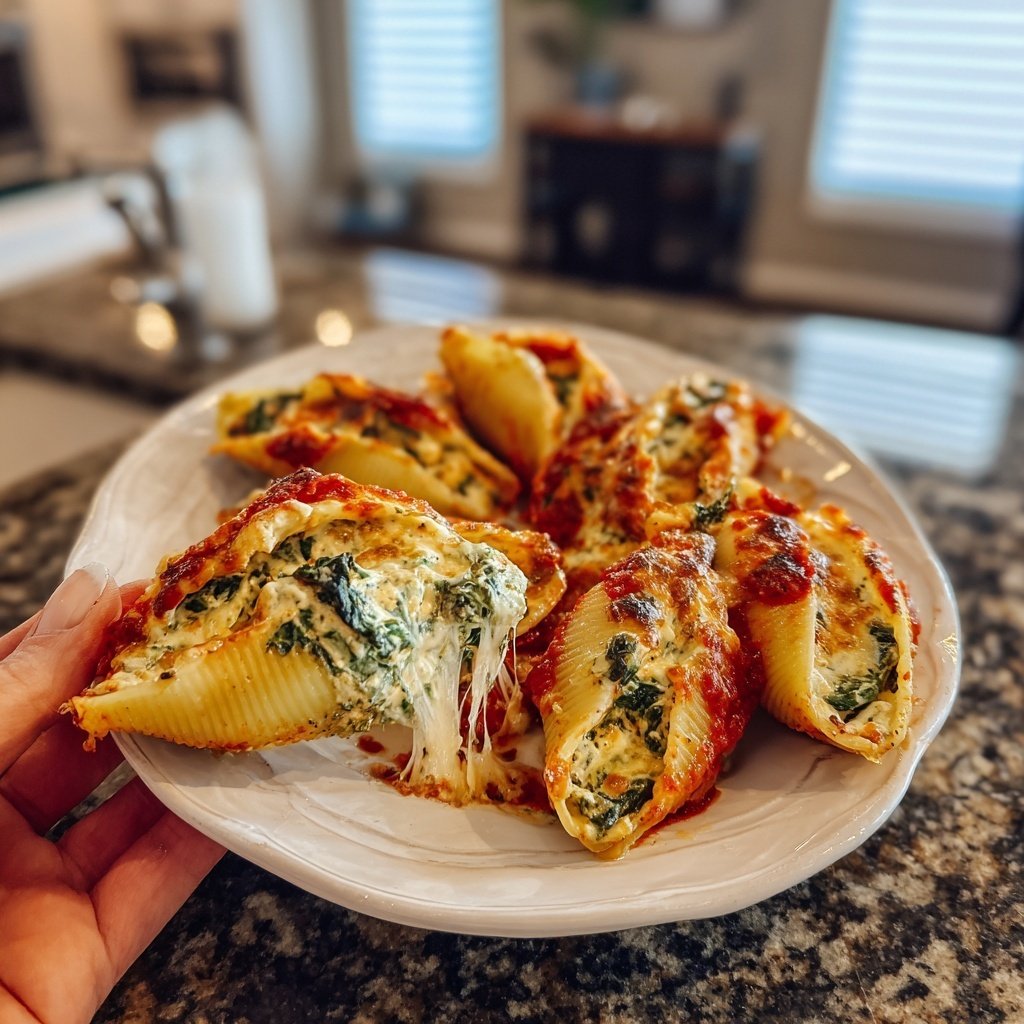 Cheesy Spinach Stuffed Shells