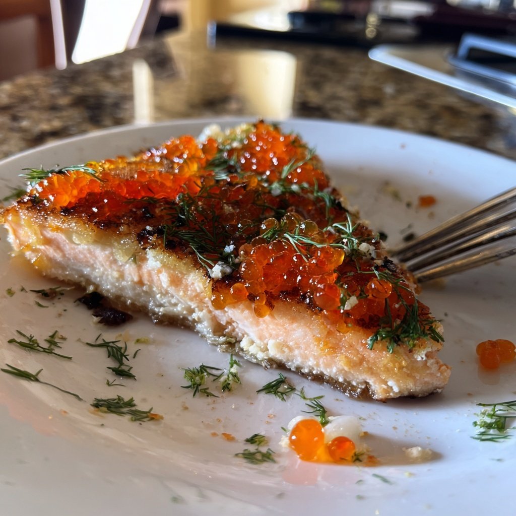 Salmon with Caviar and Dill