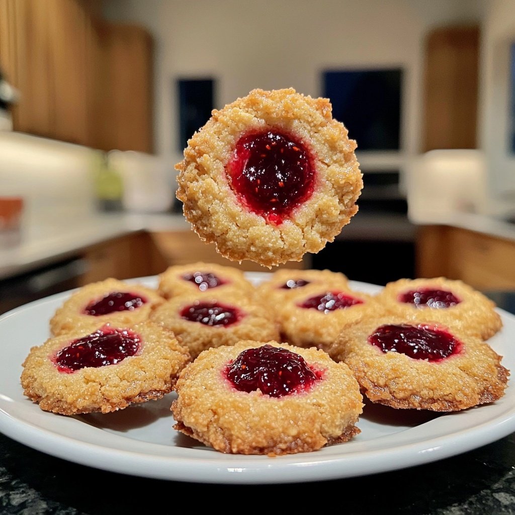 Almond Marzipan Thumbprint Cookies