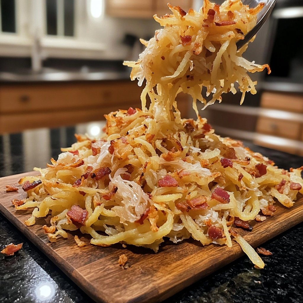 Pan-Fried Potato Noodles with Sauerkraut and Bacon