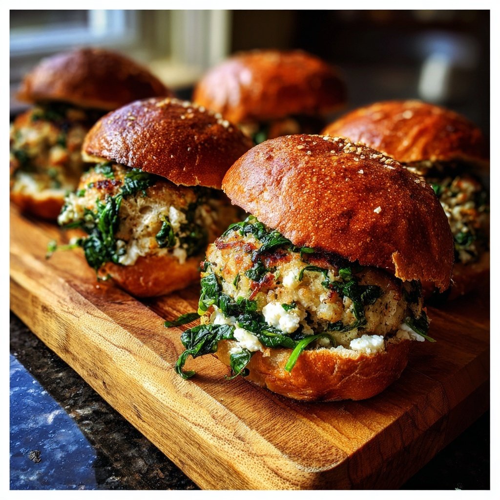 Sautéed Spinach and Feta Sliders