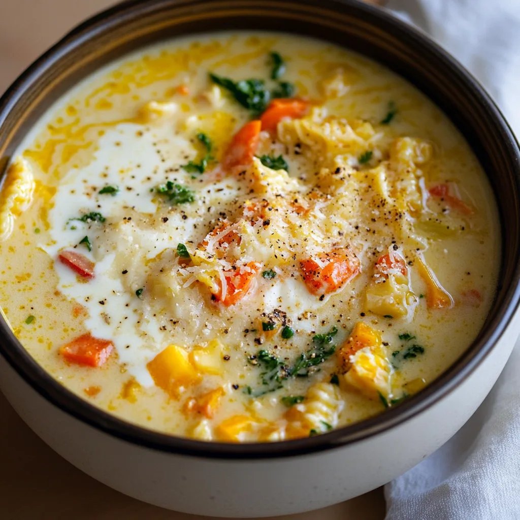 Creamy White Lasagna Soup with Veggies