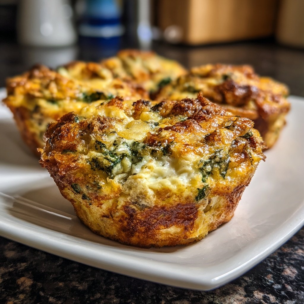 Mushroom and Spinach Quiche Muffins