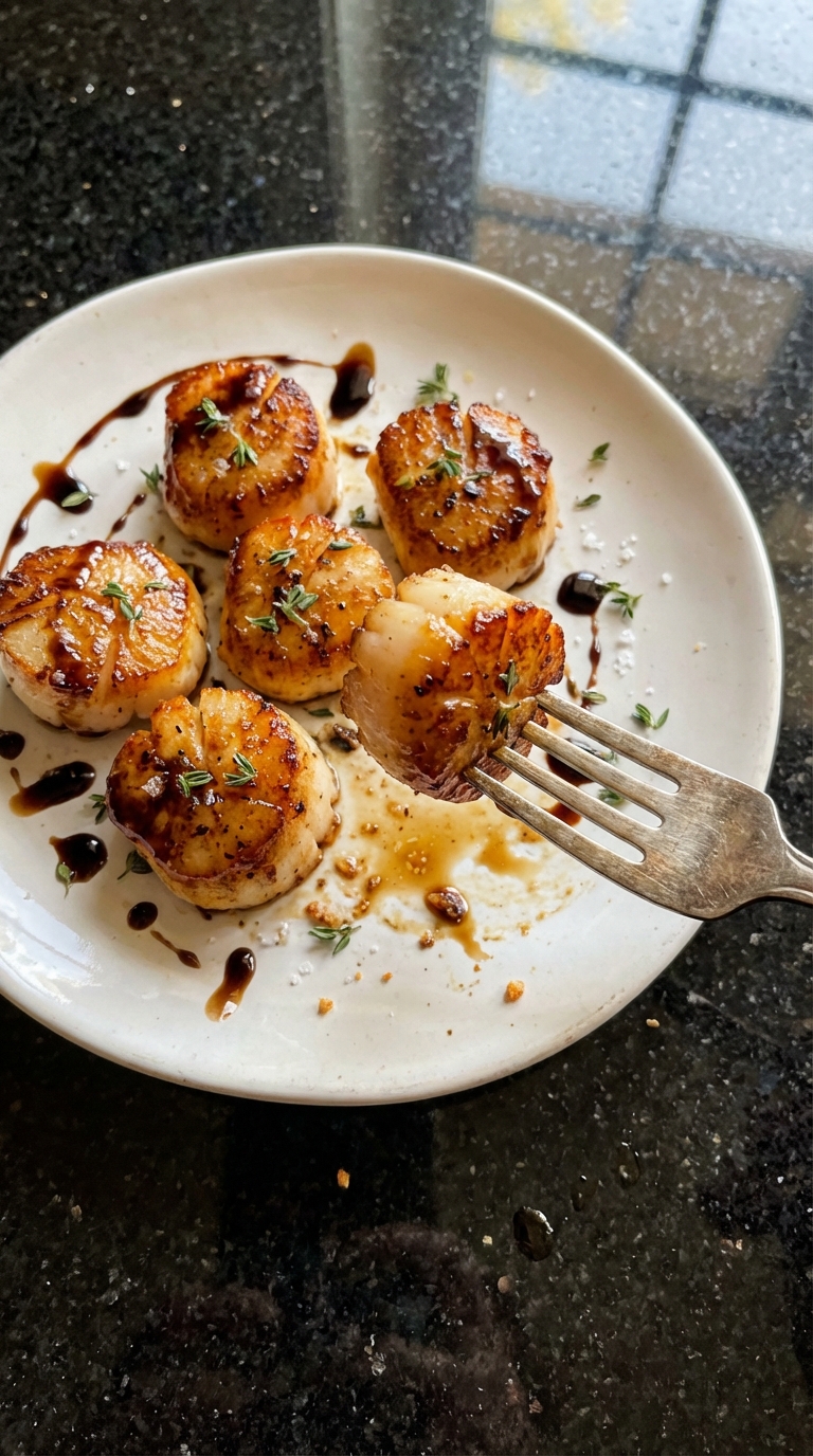 Balsamic Glazed Seared Scallops